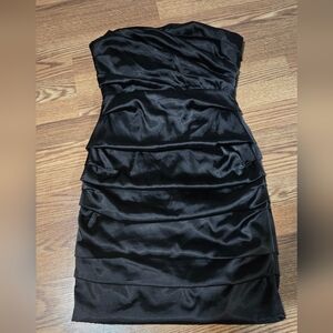 Le Chateau Black Satin Dress